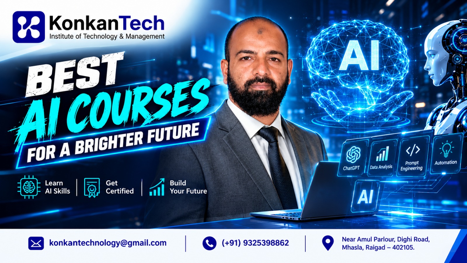 Best AI Courses in Mhasla, Raigad – Learn Artificial Intelligence with KonkanTech